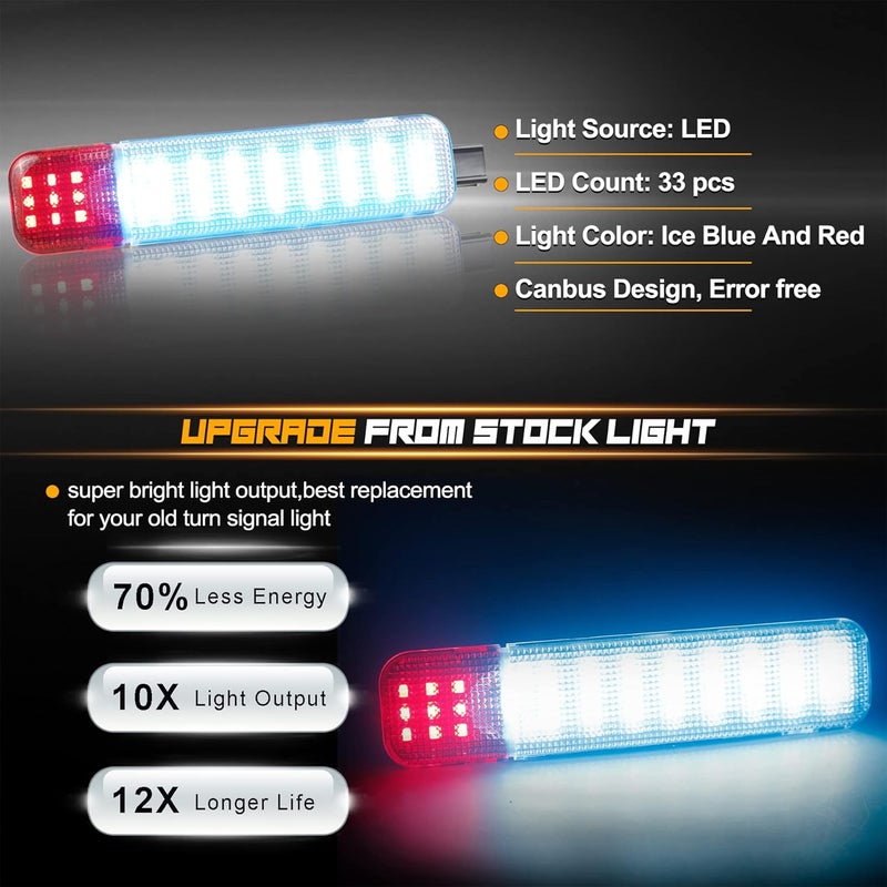 NDRUSH LED Interior Door Light Door Panel Courtesy Light Ice Blue Step Light Assembly Compatible with 1999-2006 Silverado/Sierra 1500 Yukon 1995-1999 C1500 C2500 C3500 2001-2006 3500 2500HD - Image 2